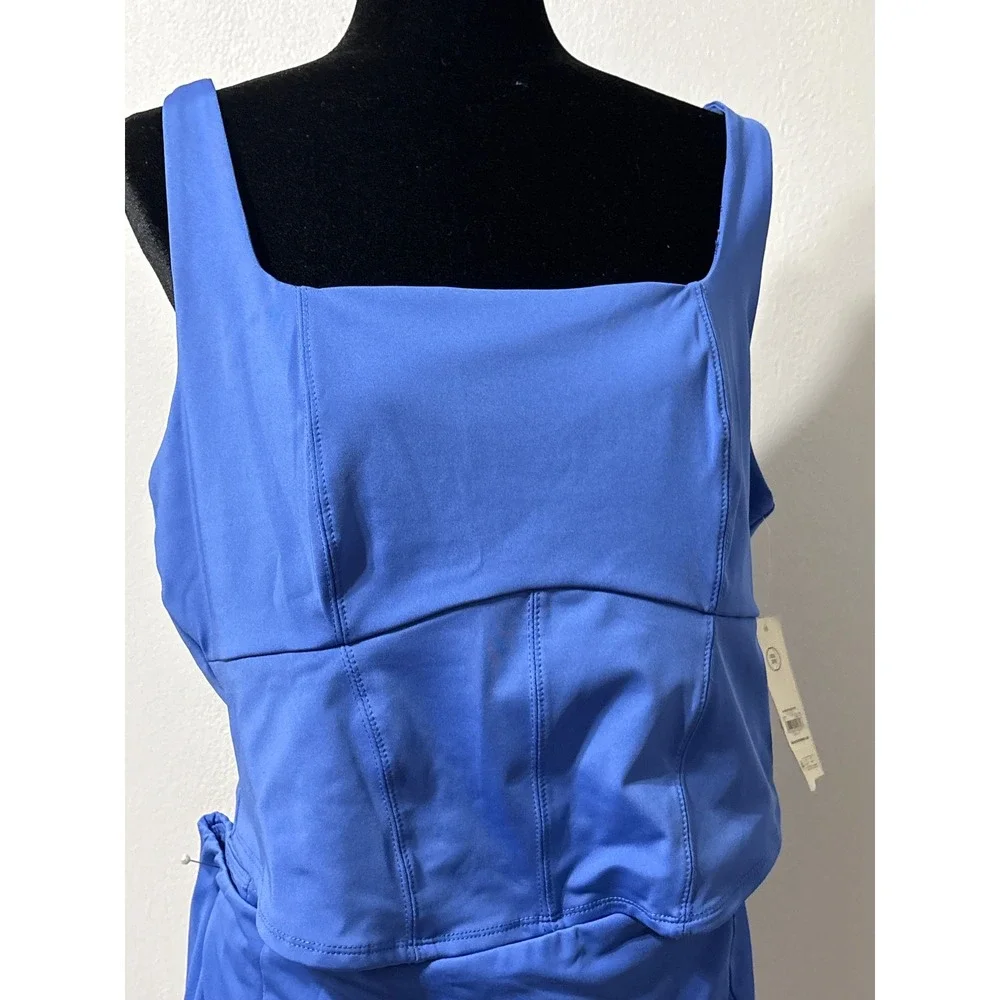 No Boundaries Womens Active Skort Set Rally Blue Corset Top XXL 20 NB25100162888